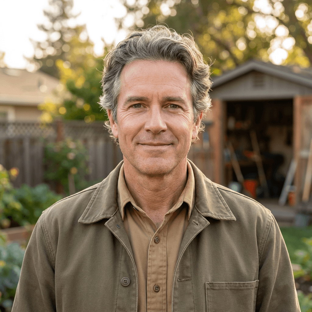 Michael Thompson, male homeowner in his 40s, friendly casual appearance